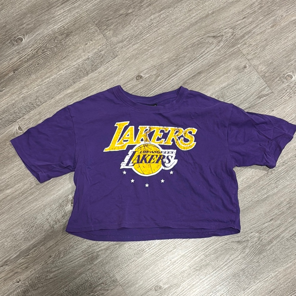 Purple Lakers Cropped T-Shirt